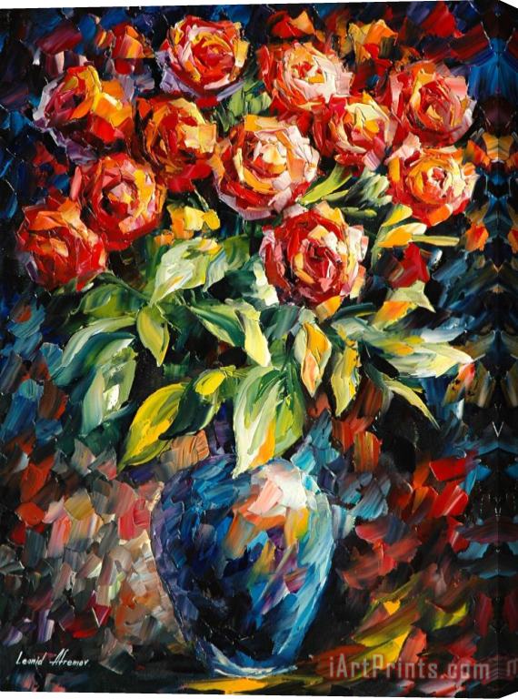 Leonid Afremov Red Roses Stretched Canvas Painting / Canvas Art