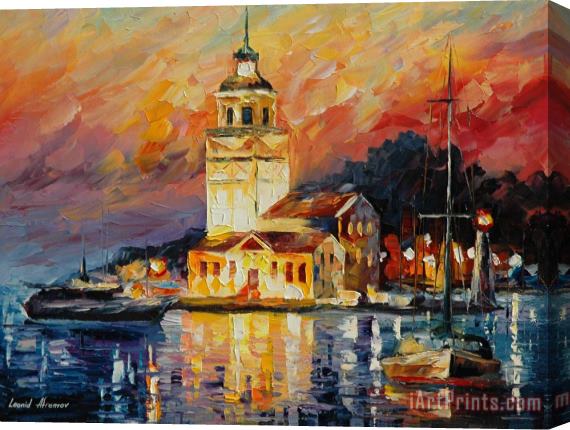 Leonid Afremov Romantic Harbor Stretched Canvas Painting / Canvas Art