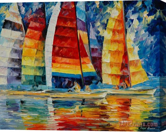 Leonid Afremov Sea Regatta Stretched Canvas Print / Canvas Art