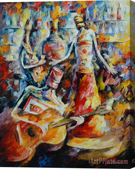 Leonid Afremov Singer Stretched Canvas Painting / Canvas Art