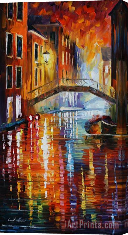 Leonid Afremov The Canals Of Venice Stretched Canvas Print / Canvas Art