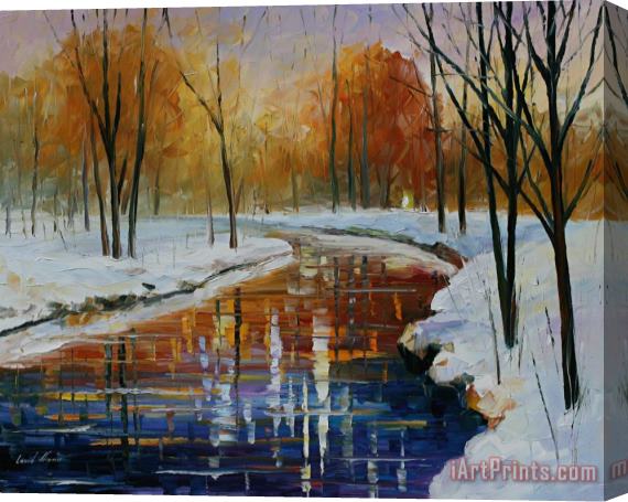 Leonid Afremov The Energy Of Winter Stretched Canvas Print / Canvas Art