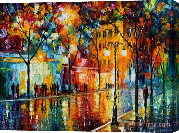Leonid Afremov The tears of the fall Stretched Canvas Print / Canvas Art