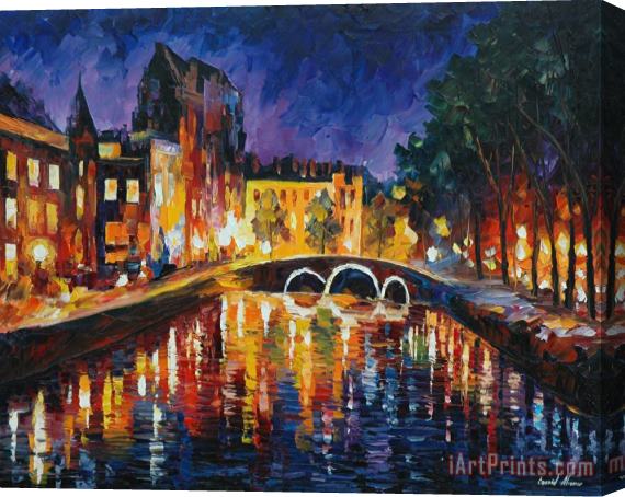 Leonid Afremov Thoughtful Amsterdam Stretched Canvas Painting / Canvas Art