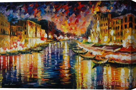 Leonid Afremov Venice Grand Canal Stretched Canvas Print / Canvas Art
