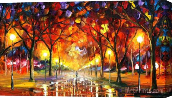 Leonid Afremov Warm Rain Drops Stretched Canvas Print / Canvas Art