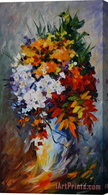 Leonid Afremov Winter Bouquet Stretched Canvas Print / Canvas Art