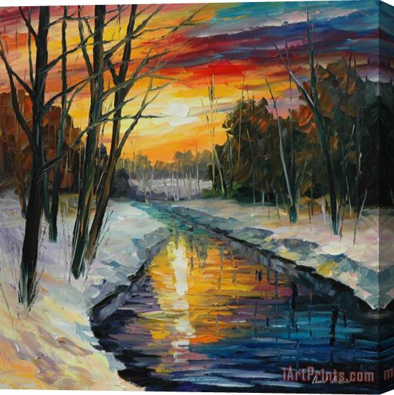 Leonid Afremov Winter Stretched Canvas Print / Canvas Art