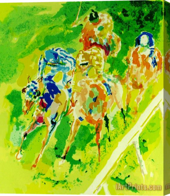 Leroy Neiman Along The Rail Stretched Canvas Painting / Canvas Art
