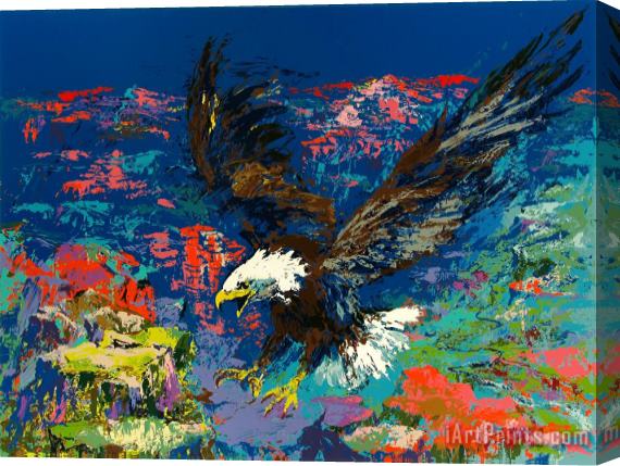 Leroy Neiman American Bald Eagle Stretched Canvas Painting / Canvas Art
