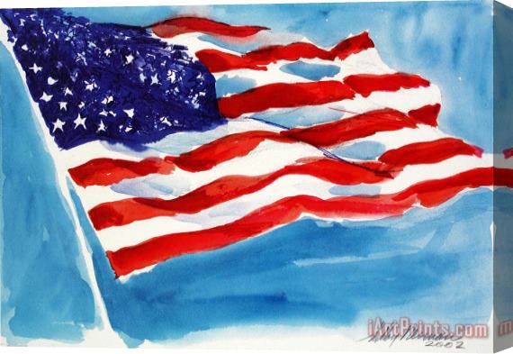 Leroy Neiman American Flag Stretched Canvas Print / Canvas Art