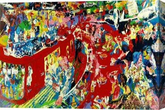 Leroy Neiman Bar at 21 Stretched Canvas Painting / Canvas Art