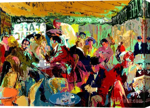 Leroy Neiman Cafe Rive Gauche Stretched Canvas Print / Canvas Art