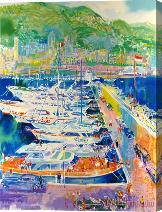Leroy Neiman Harbor at Monaco Stretched Canvas Print / Canvas Art