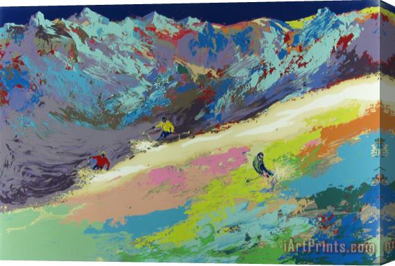 Leroy Neiman High Altitude Skiing Stretched Canvas Print / Canvas Art