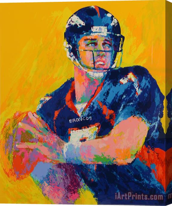 Leroy Neiman John Elway Stretched Canvas Painting / Canvas Art
