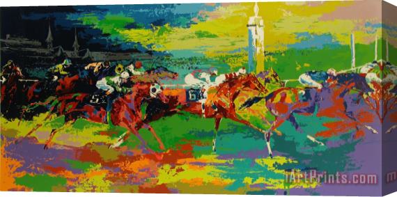 Leroy Neiman Kentucky Derby Stretched Canvas Painting / Canvas Art