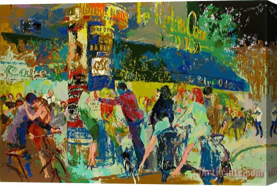 Leroy Neiman Left Bank Cafe Stretched Canvas Painting / Canvas Art