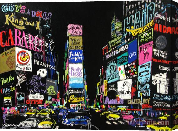 Leroy Neiman Lights of Broadway Stretched Canvas Print / Canvas Art