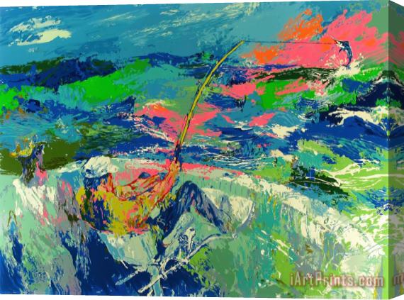 Leroy Neiman Marlin Fishing Stretched Canvas Print / Canvas Art