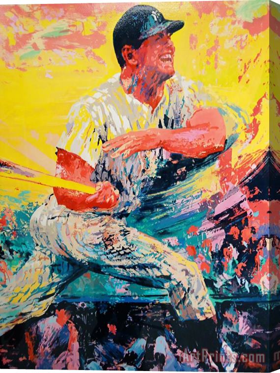 Leroy Neiman Mickey Mantle Stretched Canvas Painting / Canvas Art