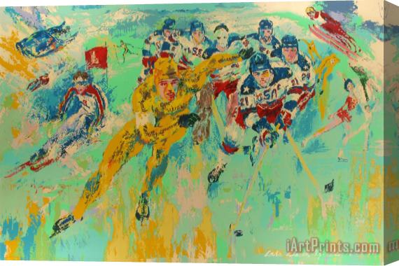 Leroy Neiman Neiman's Lake Placid Winter Olympics, 1980 Stretched Canvas Painting / Canvas Art