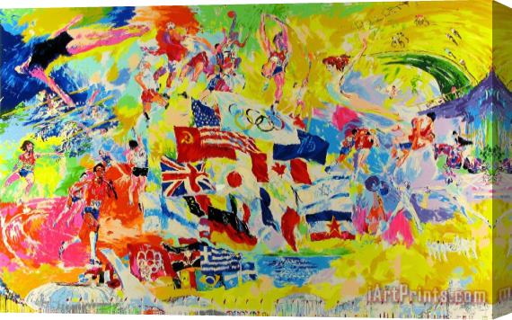 Leroy Neiman Neiman's Montreal Olympic, 1976 Stretched Canvas Print / Canvas Art