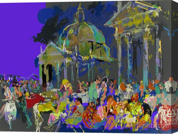 Leroy Neiman Piazza Del Popolo Rome Stretched Canvas Painting / Canvas Art