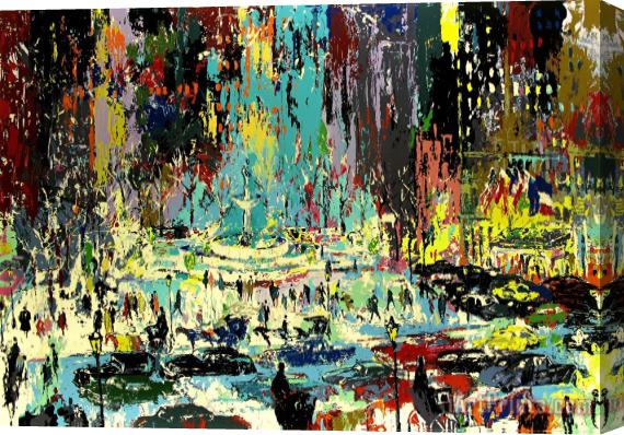 Leroy Neiman Plaza Square Stretched Canvas Painting / Canvas Art