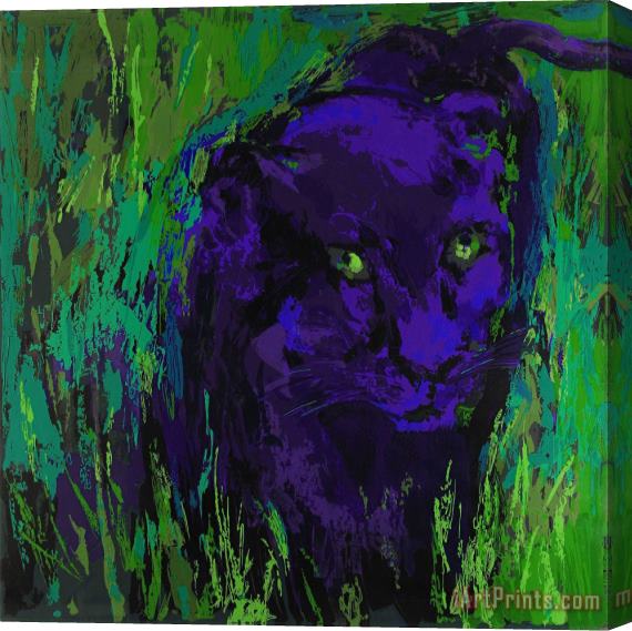Leroy Neiman Portrait of The Black Panther Stretched Canvas Print / Canvas Art