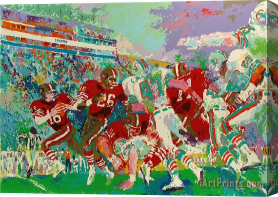 Leroy Neiman Post Season Football Classic Stretched Canvas Print / Canvas Art