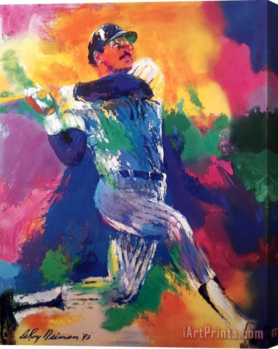 Leroy Neiman Reggie Jackson Hall of Fame Day Stretched Canvas Print / Canvas Art