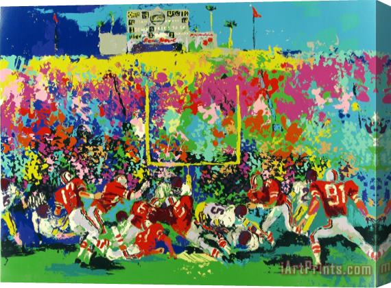 Leroy Neiman Rosebowl (usc And Ohio State) Stretched Canvas Painting / Canvas Art