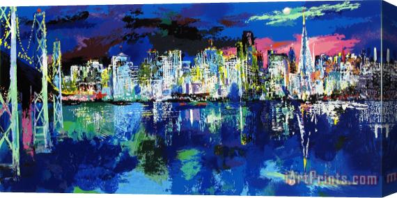 Leroy Neiman San Francisco by Night Stretched Canvas Print / Canvas Art