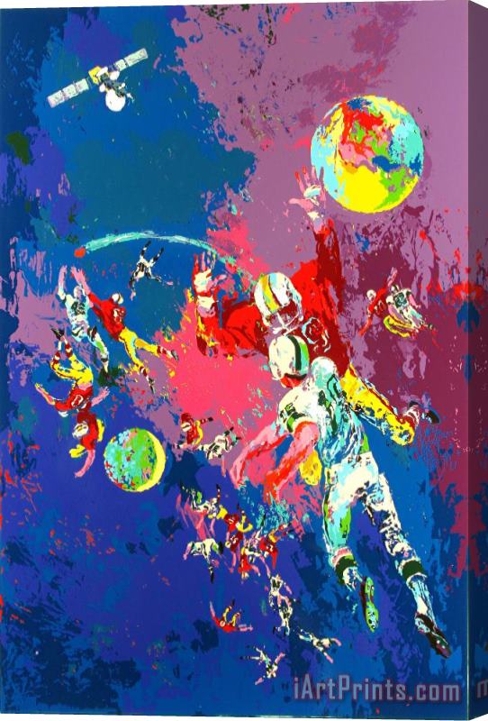 Leroy Neiman Satellite Football Stretched Canvas Print / Canvas Art