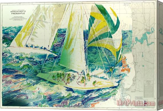 Leroy Neiman The America's Cup Australia Stretched Canvas Painting / Canvas Art