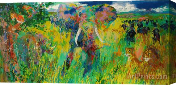 Leroy Neiman The Big Five Stretched Canvas Print / Canvas Art