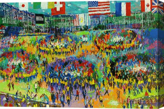 Leroy Neiman The Chicago Mercantile Exchange Stretched Canvas Painting / Canvas Art