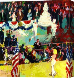 Birthday Canvas Paintings - The President's Birthday Party by Leroy Neiman