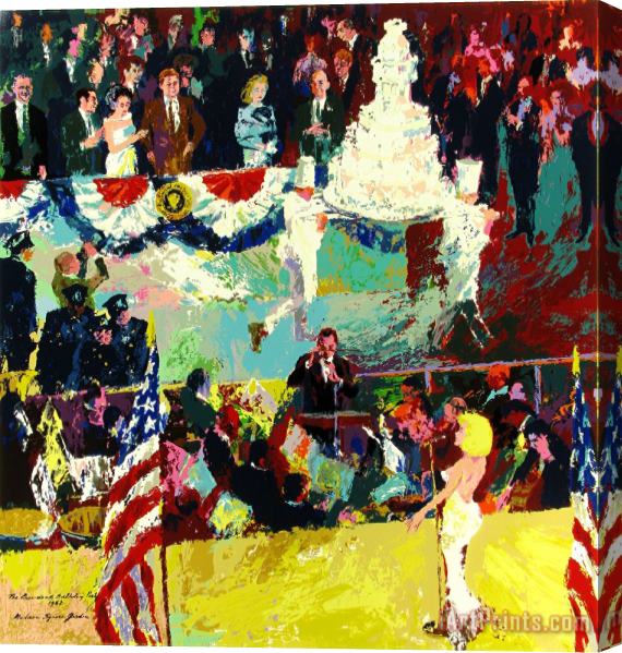 Leroy Neiman The President's Birthday Party Stretched Canvas Print / Canvas Art