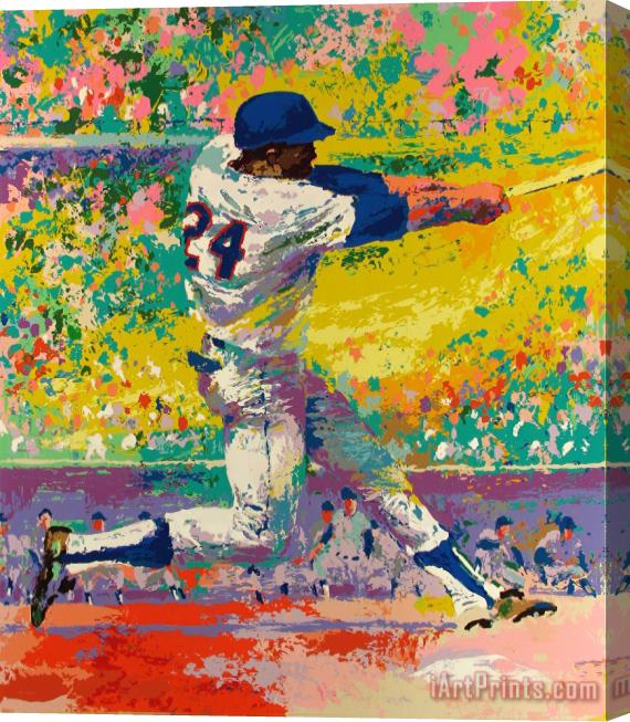 Leroy Neiman Willie Mays Stretched Canvas Print / Canvas Art
