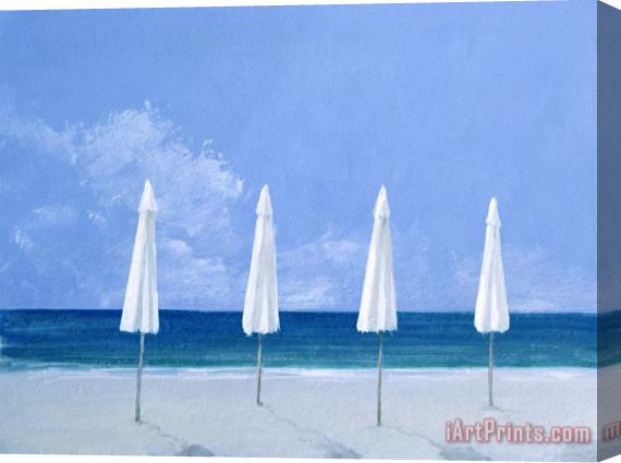 Lincoln Seligman Beach Umbrellas Stretched Canvas Print / Canvas Art