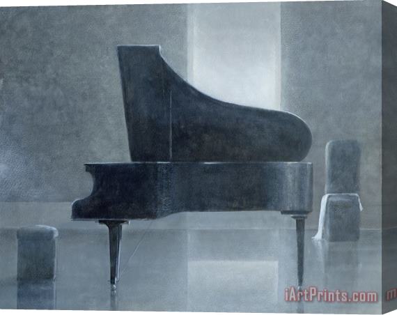 Lincoln Seligman Black Piano 2004 Stretched Canvas Painting / Canvas Art