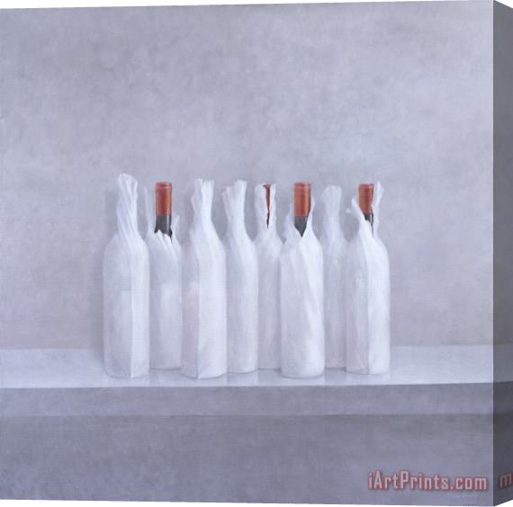 Lincoln Seligman Wrapped Bottles On Grey 2005 Stretched Canvas Painting / Canvas Art