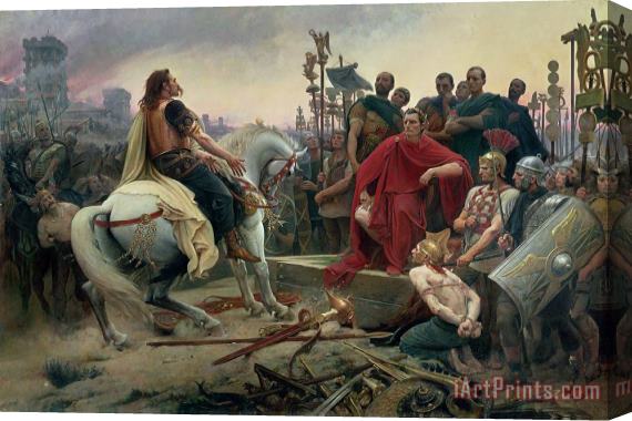 Lionel Noel Royer Vercingetorix throws down his arms at the feet of Julius Caesar Stretched Canvas Painting / Canvas Art