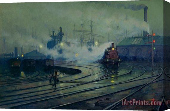 Lionel Walden Cardiff Docks Stretched Canvas Painting / Canvas Art