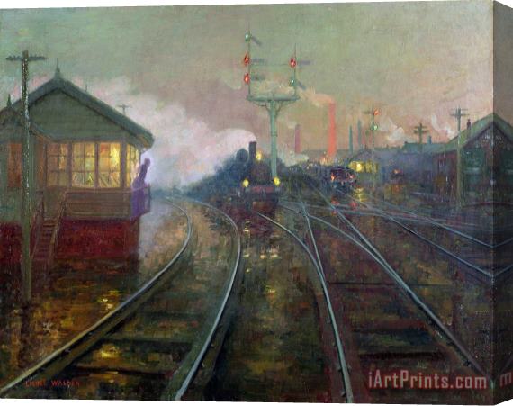 Lionel Walden Train at Night Stretched Canvas Print / Canvas Art