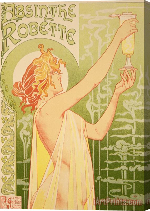 Livemont Reproduction Of A Poster Advertising 'robette Absinthe' Stretched Canvas Painting / Canvas Art