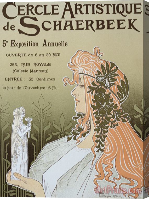 Livemont Reproduction Of A Poster Advertising 'schaerbeek's Artistic Circle Stretched Canvas Painting / Canvas Art