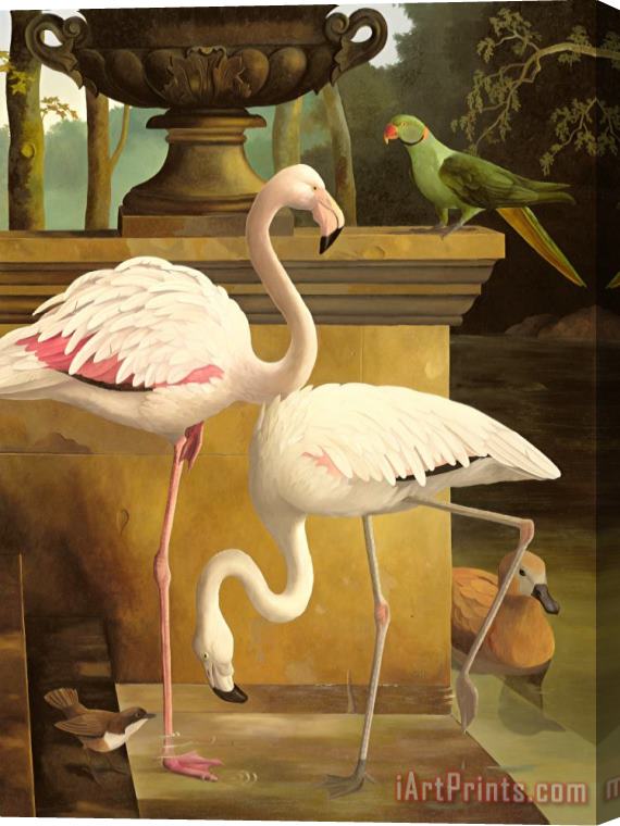 Lizzie Riches Flamingos Stretched Canvas Painting / Canvas Art